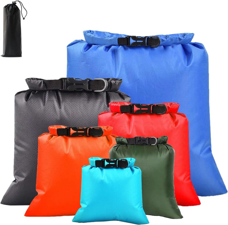 ILZAR Store 6PCS Dry Bags Waterproof, Lightweight Dry Bags for Kayaking Waterproof，Outdoor Waterproof Bag for Kayaking Hiking Boating Camping - Image 1